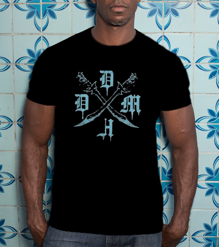 Dm Crossed Weeping Blue Swords Monogram T-Shirt