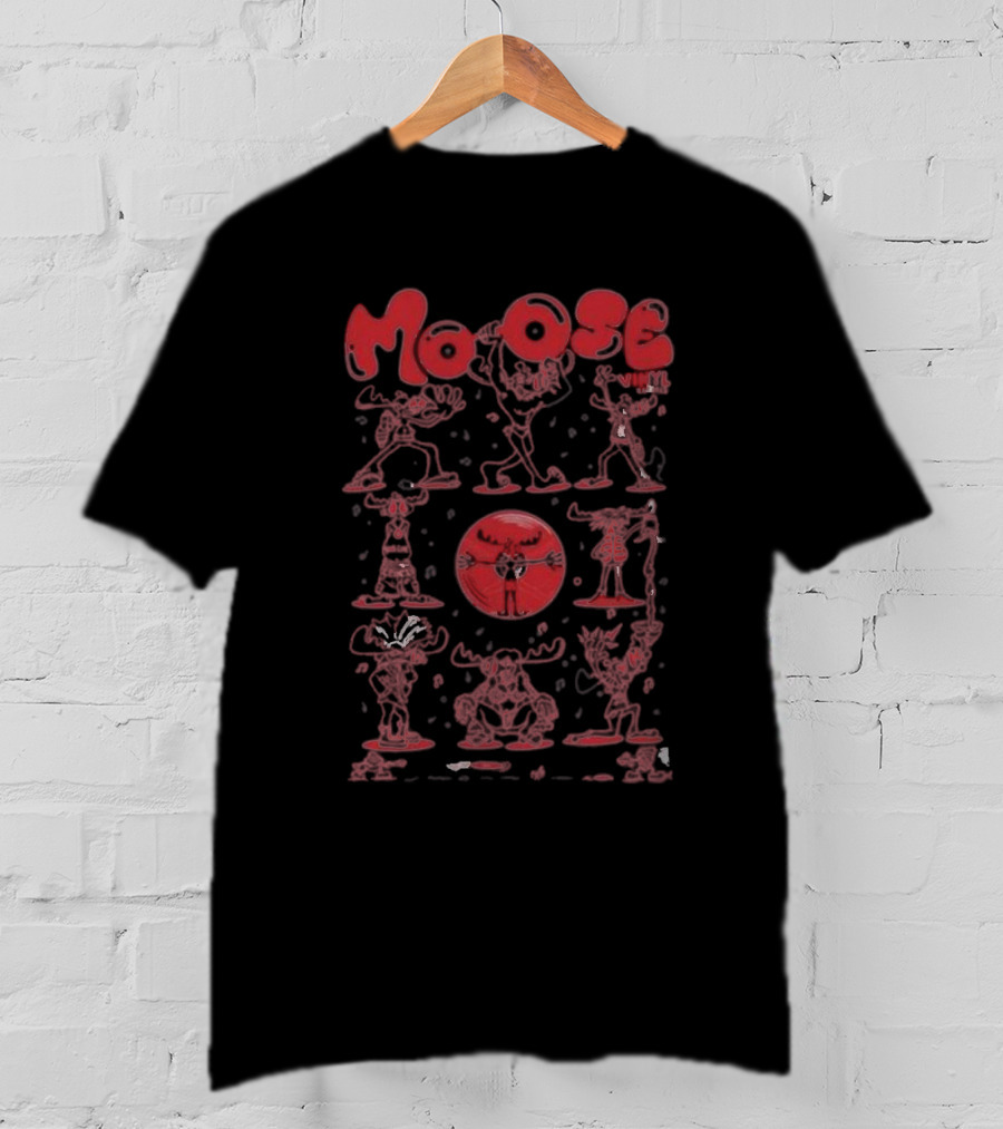Moose Many Montys Red Characters And Circle T-Shirt