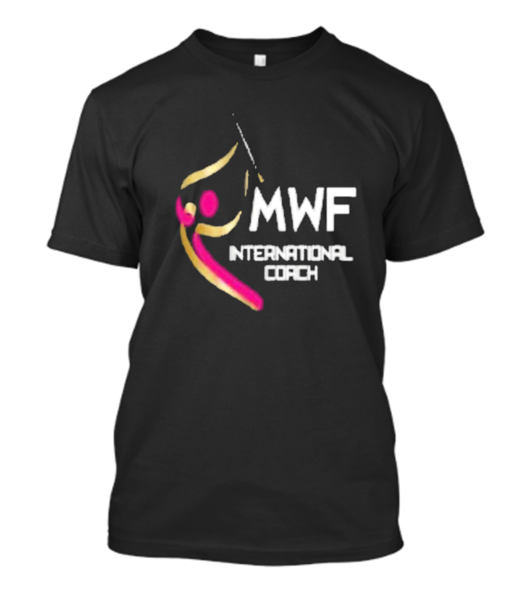 MWF International Coach Logo With Colorful Athletic Figure T-Shirt