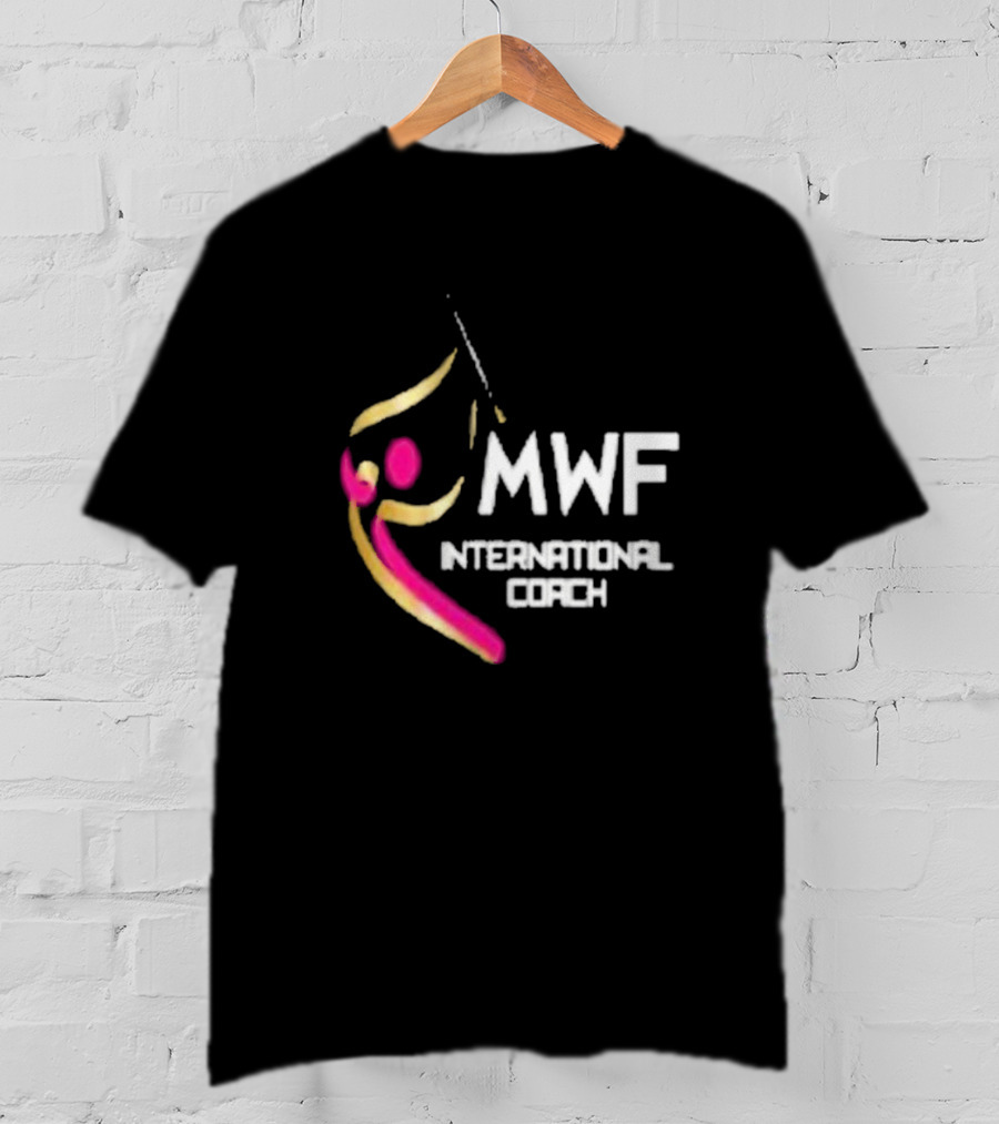 MWF International Coach Logo With Colorful Athletic Figure T-Shirt