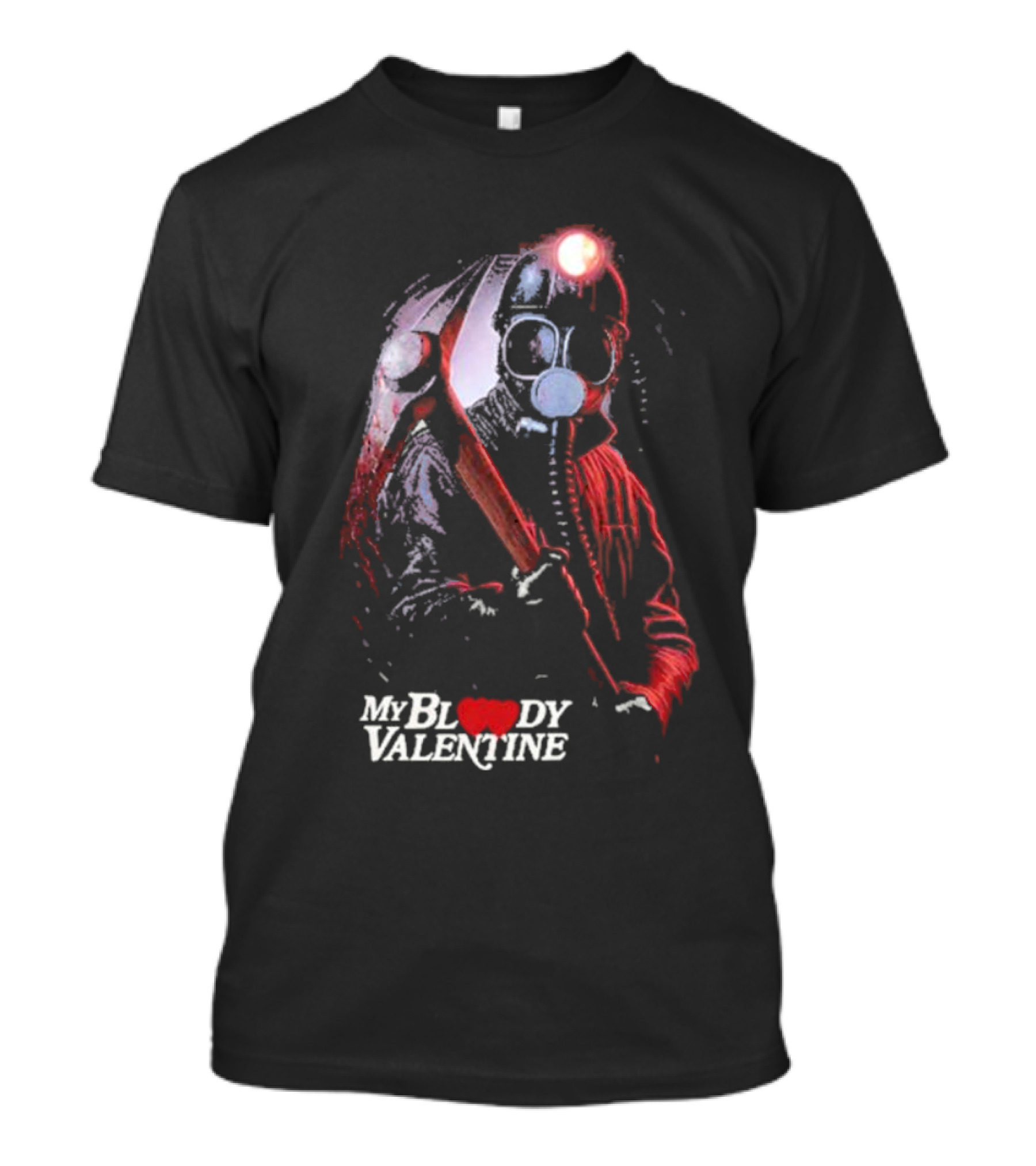 My Bloody Valentine Horror Gas Mask Miner Pickaxe T-Shirt