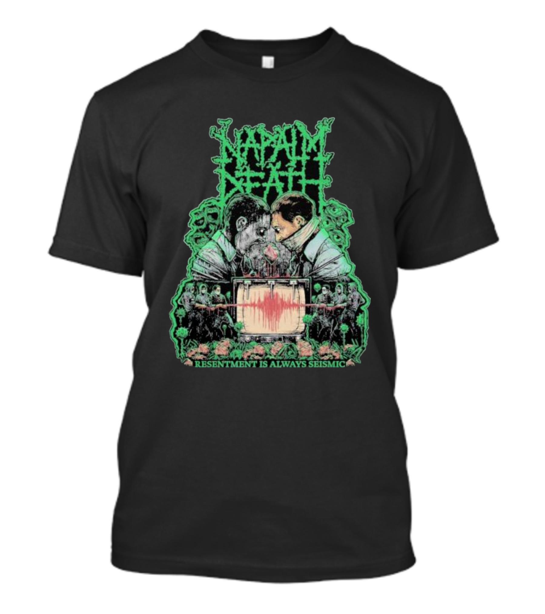 Napalm Death Resentment Is Always Seismic Faces And Seismic Waveforms T-Shirt