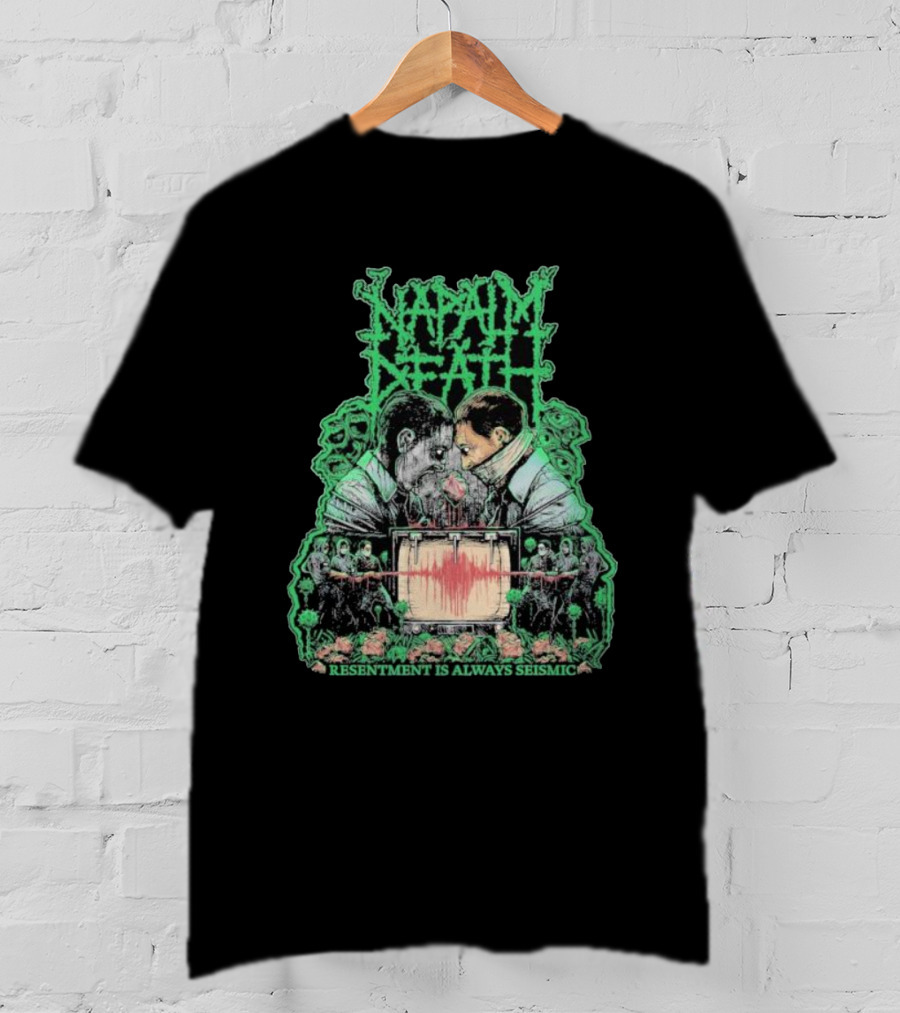 Napalm Death Resentment Is Always Seismic Faces And Seismic Waveforms T-Shirt