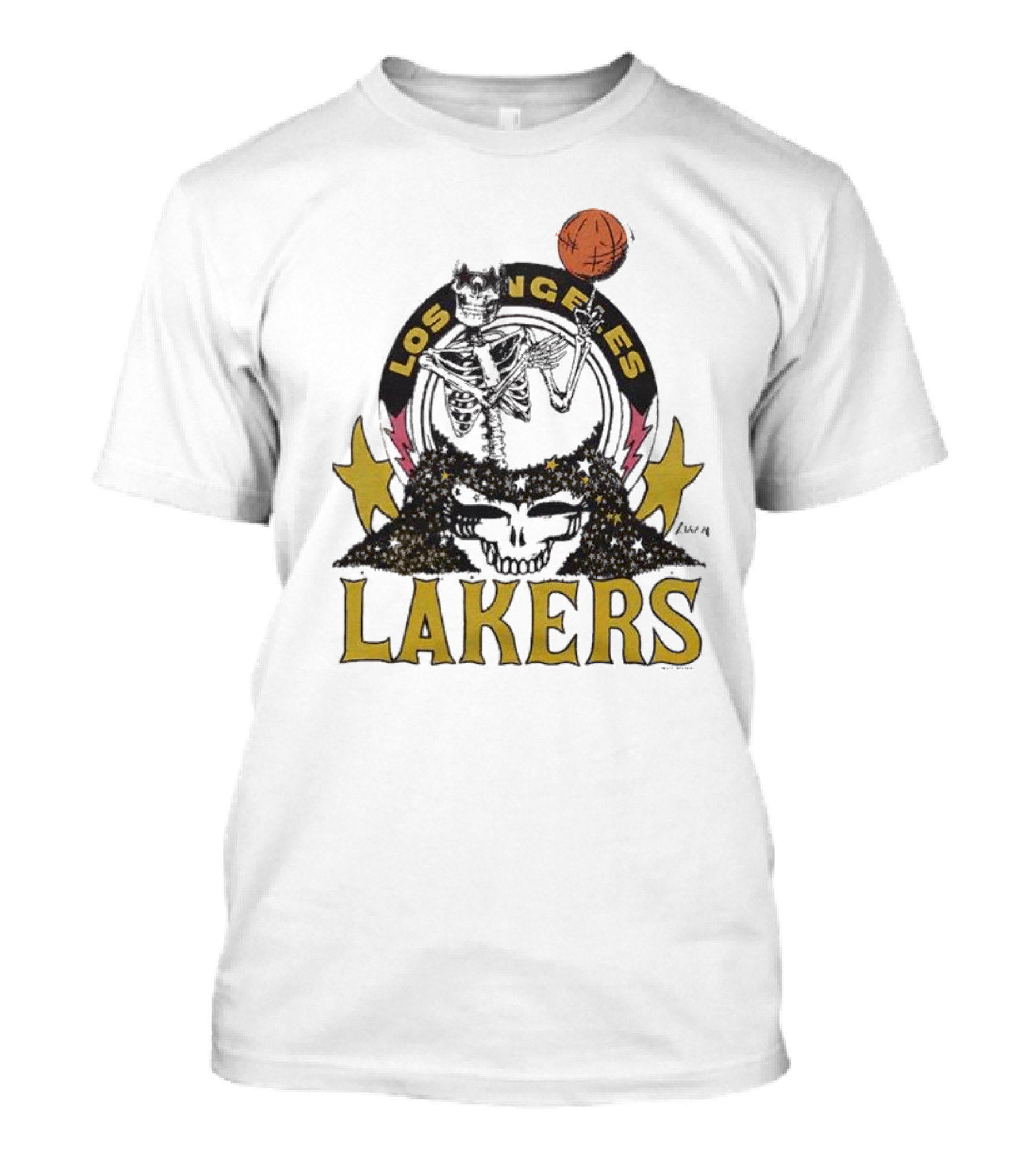 Los Angeles Lakers Grateful Dead Basketball Skull T-Shirt