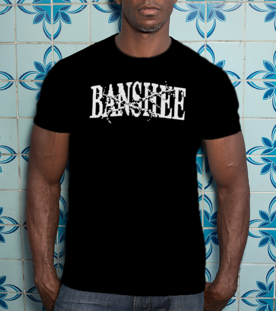 Oversized Banshee Distorted Text T-Shirt