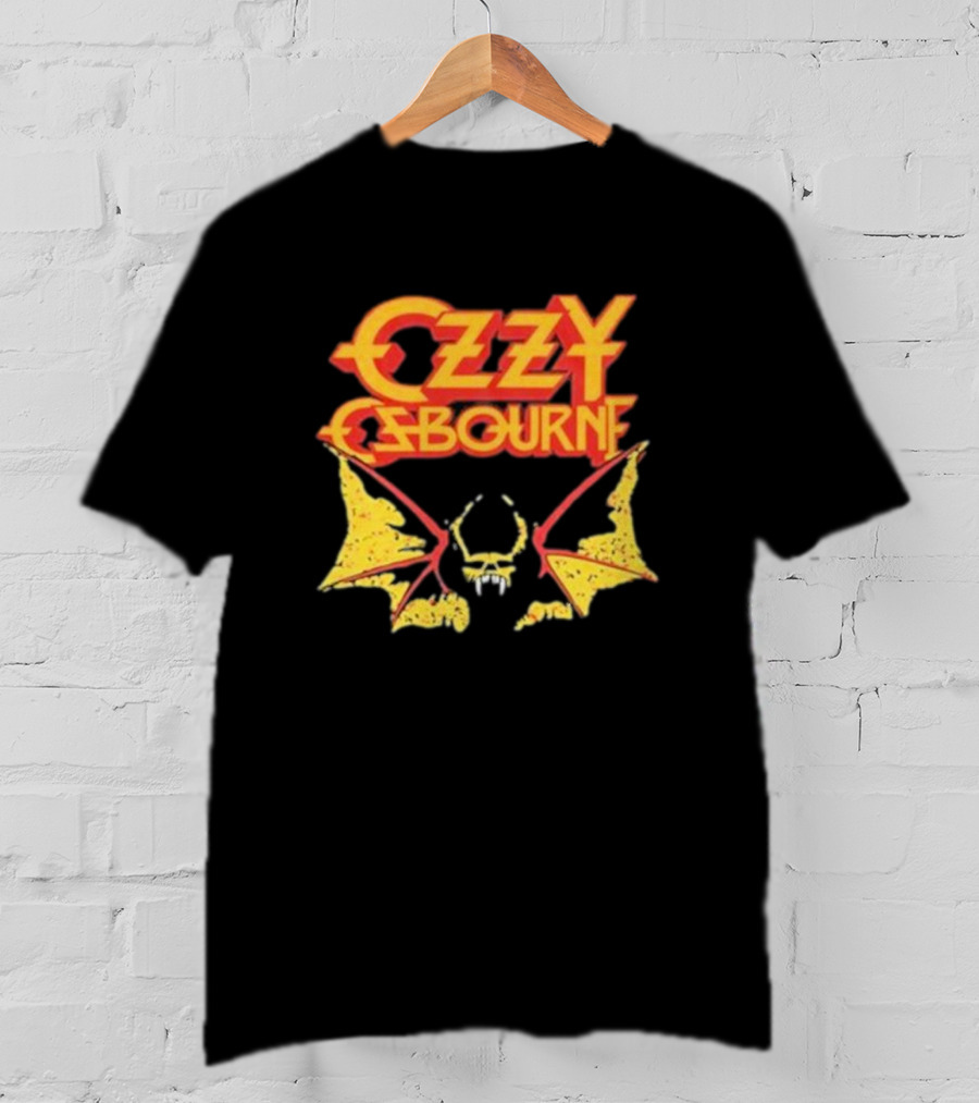 Ozzy Osbourne Bat Logo With Yellow T-Shirt