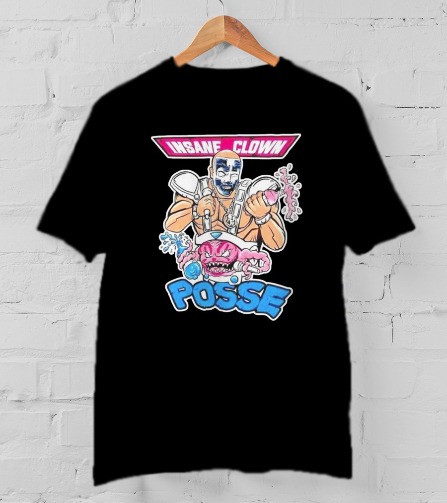 Insane Clown Posse Warrior With Pink Monster And Chainsaw T-Shirt