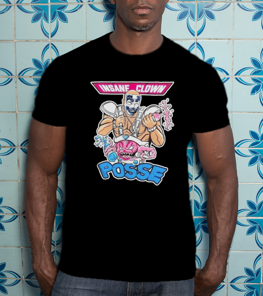 Insane Clown Posse Warrior With Pink Monster And Chainsaw T-Shirt