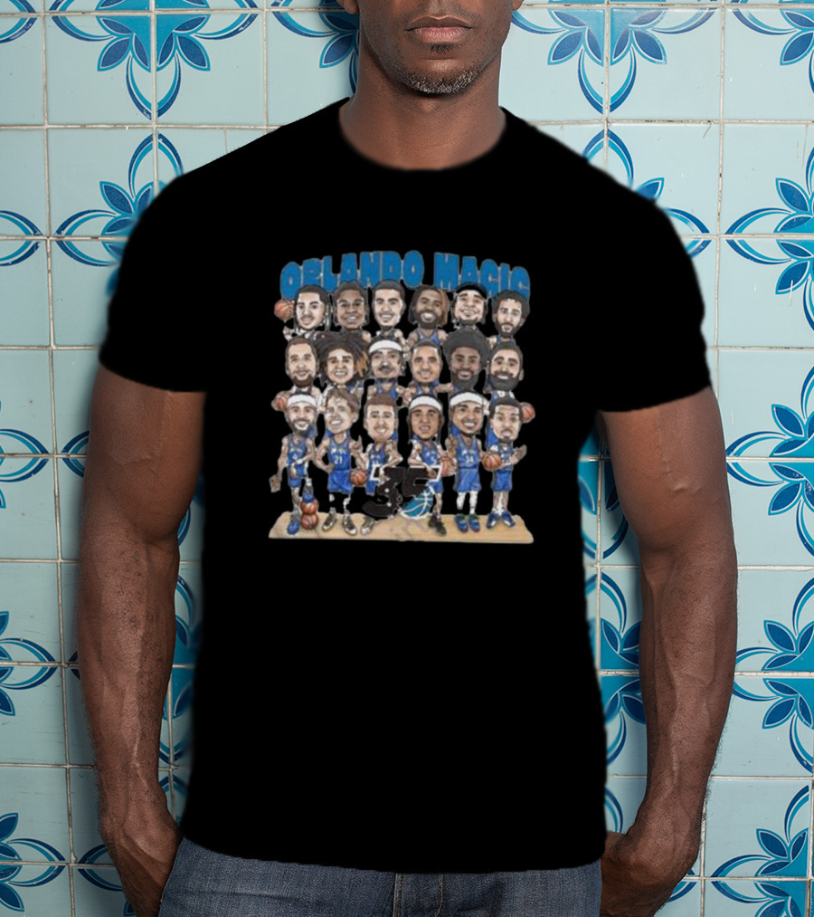 Orlando Magic 35 Years Cartoon Basketball Team T-Shirt