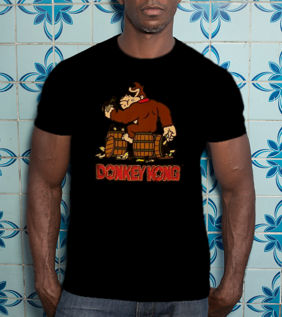 DONKEY KONG EATING BANANA BARRELS MEME T-Shirt