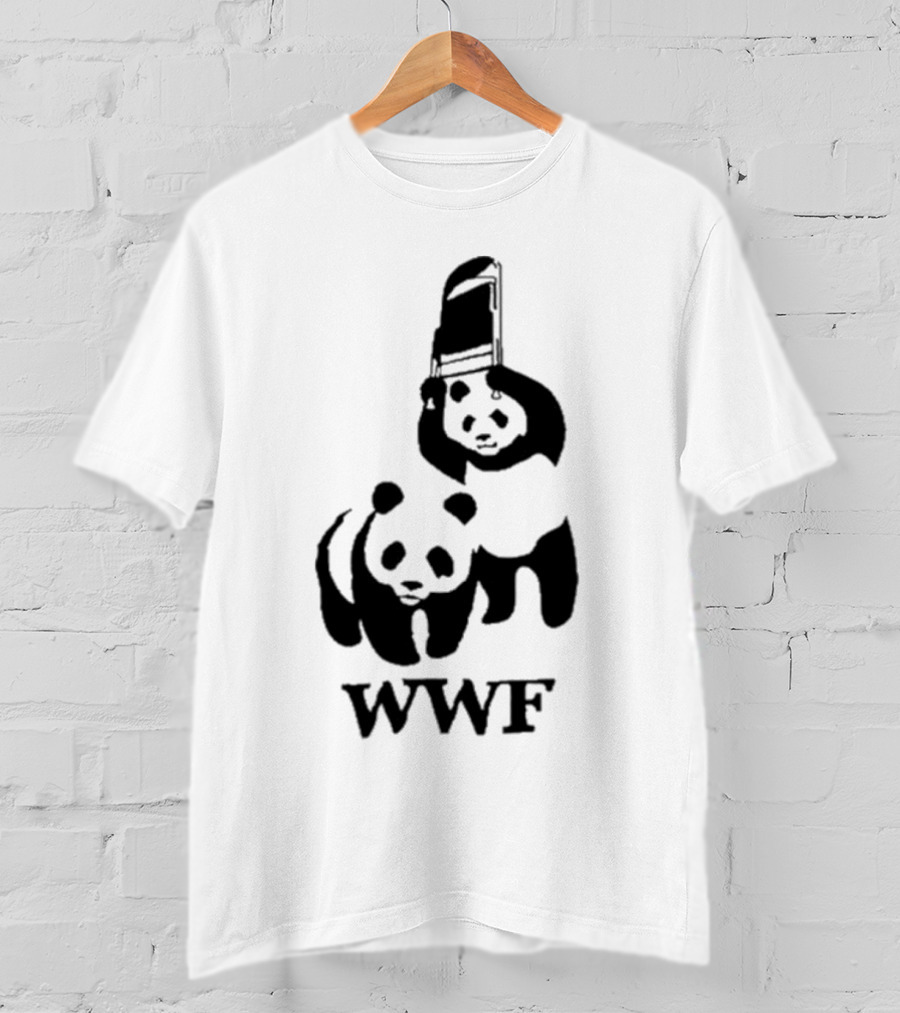 WWF Panda Fight Chair Wrestling T-Shirt
