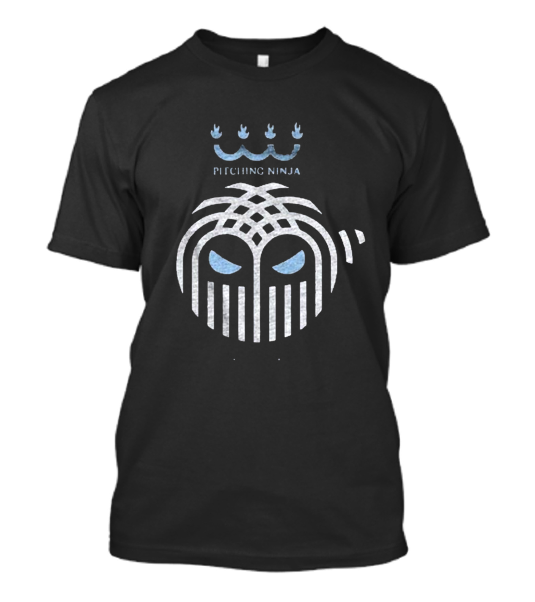 Pitching Ninja City Of Fountains Emblem With Crown And Ninja Mask T-Shirt