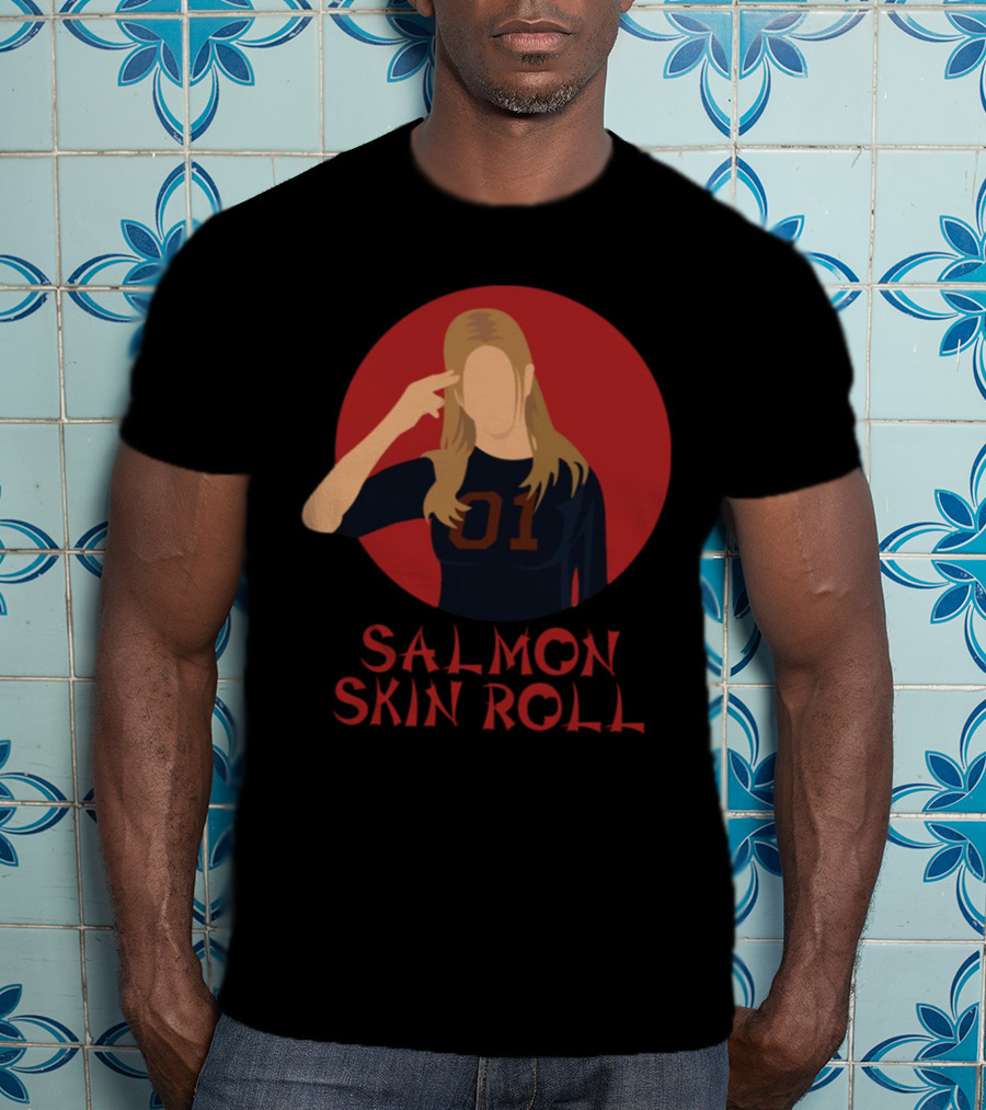 Salmon Skin Roll 01 Gesture Red Circle Background T-Shirt