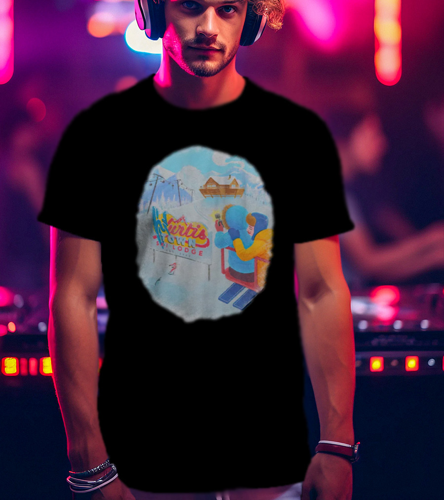Kurtis Conner Merch Town Ski Lodge Scenic Winter T-Shirt