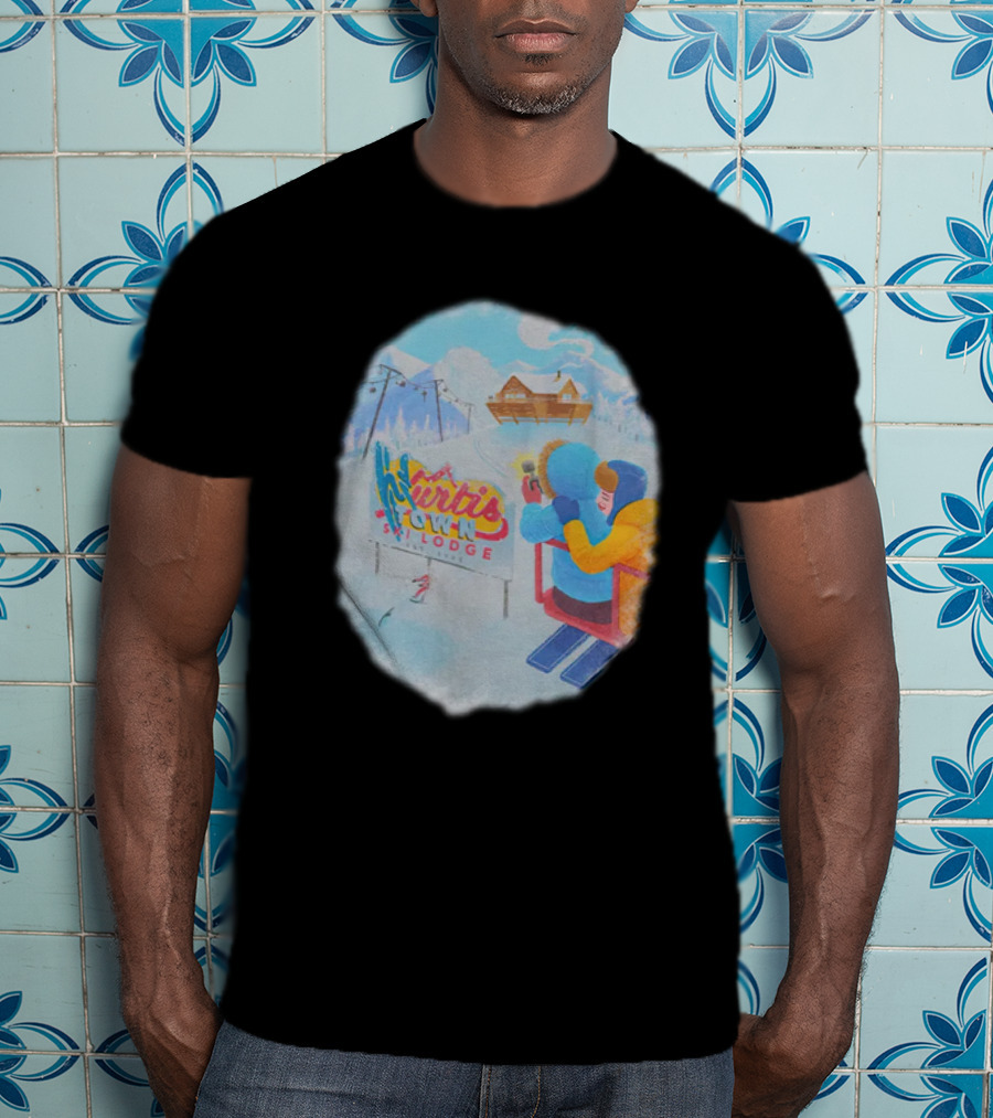 Kurtis Conner Merch Town Ski Lodge Scenic Winter T-Shirt