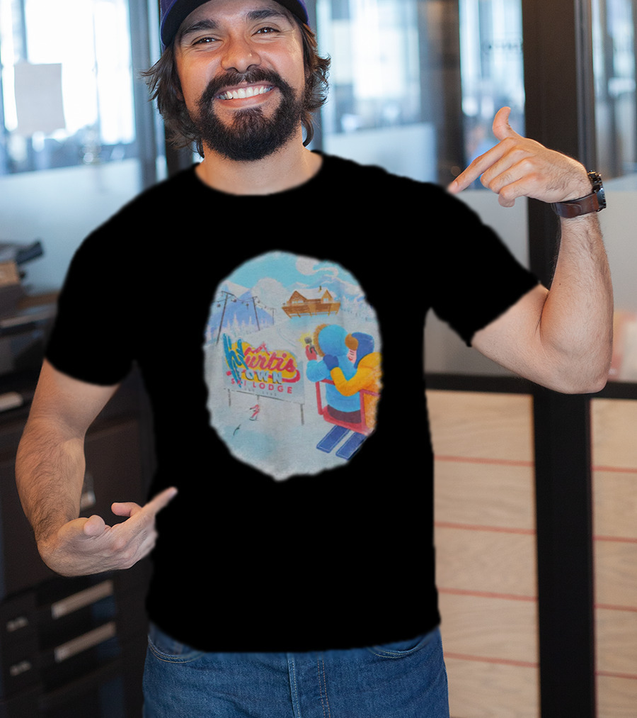 Kurtis Conner Merch Town Ski Lodge Scenic Winter T-Shirt