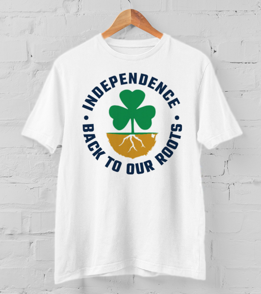 Independence Shamrock Emblem Back To Our Roots T-Shirt