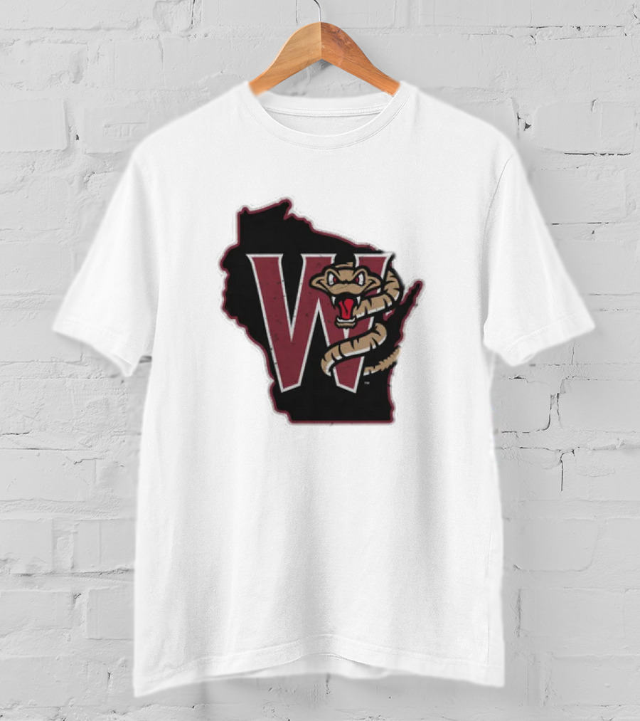 Black Timber Rattlers Wisconsin W Snake T-Shirt