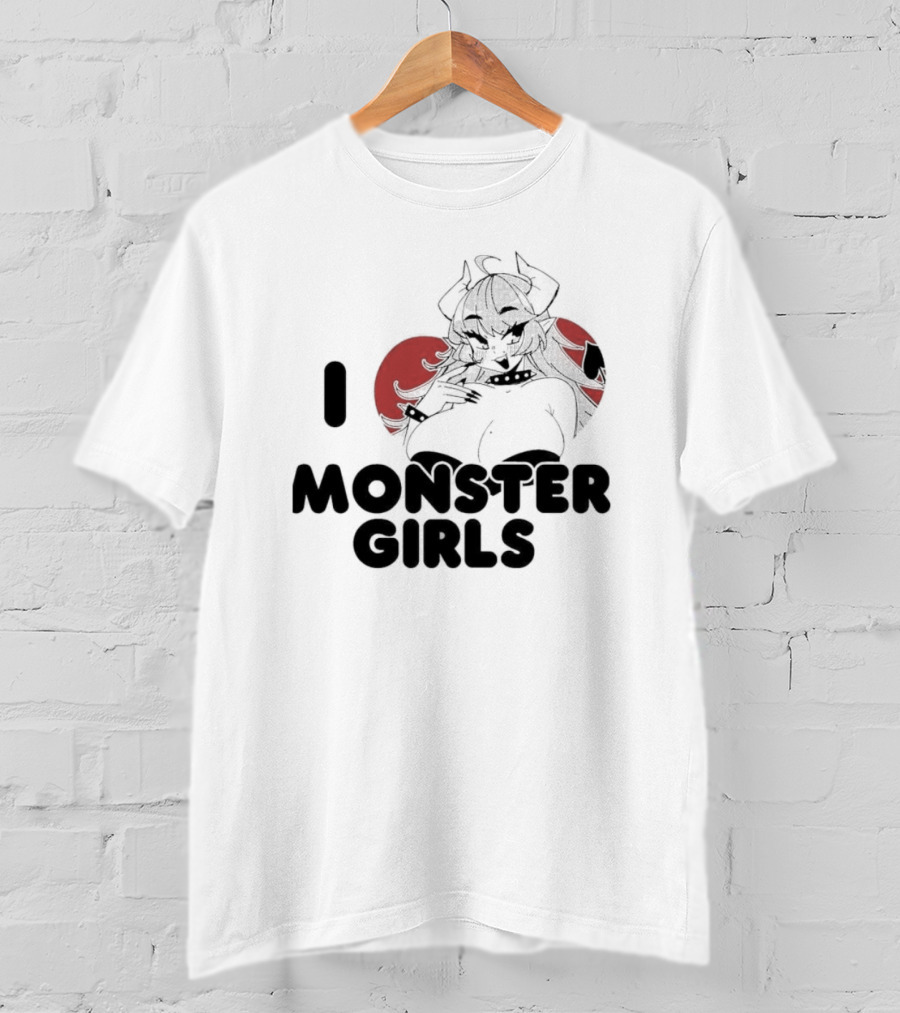 I Love Monster Girls Anime Aesthetic Horned Character T-Shirt