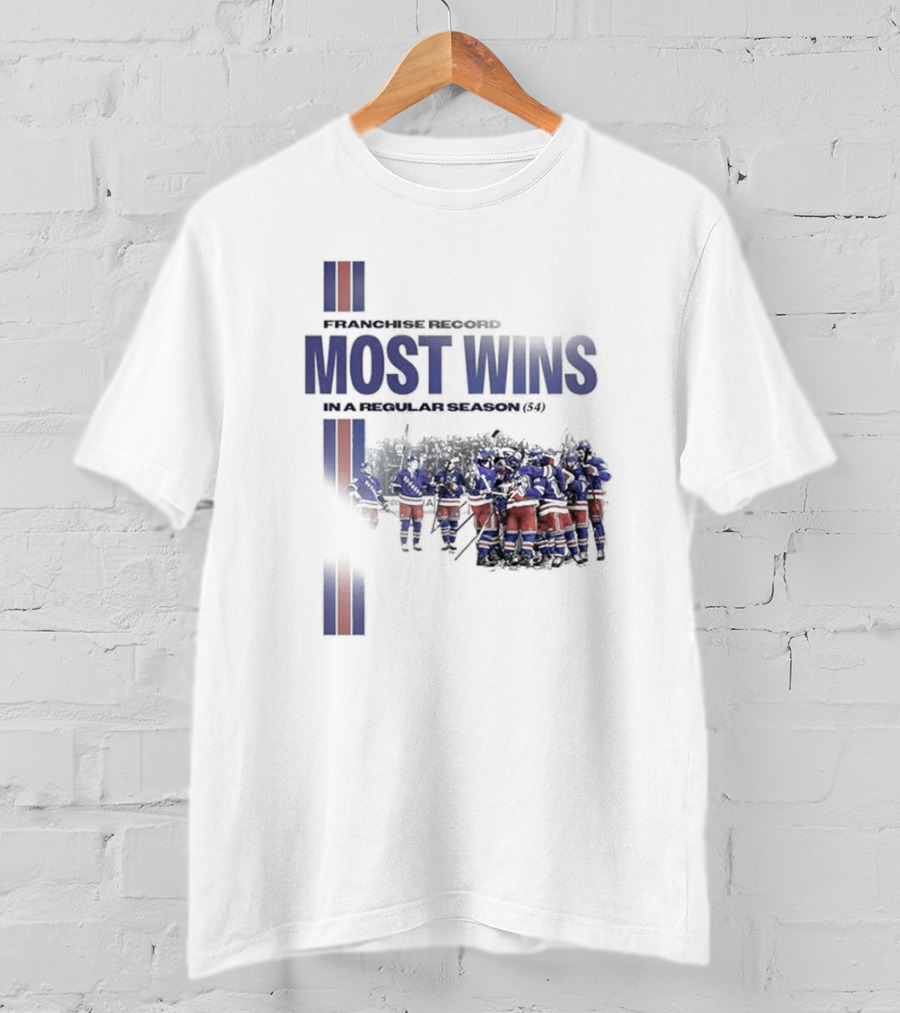 Franchise Record Most Wins In A Regular Season (54) New York Rangers T-Shirt
