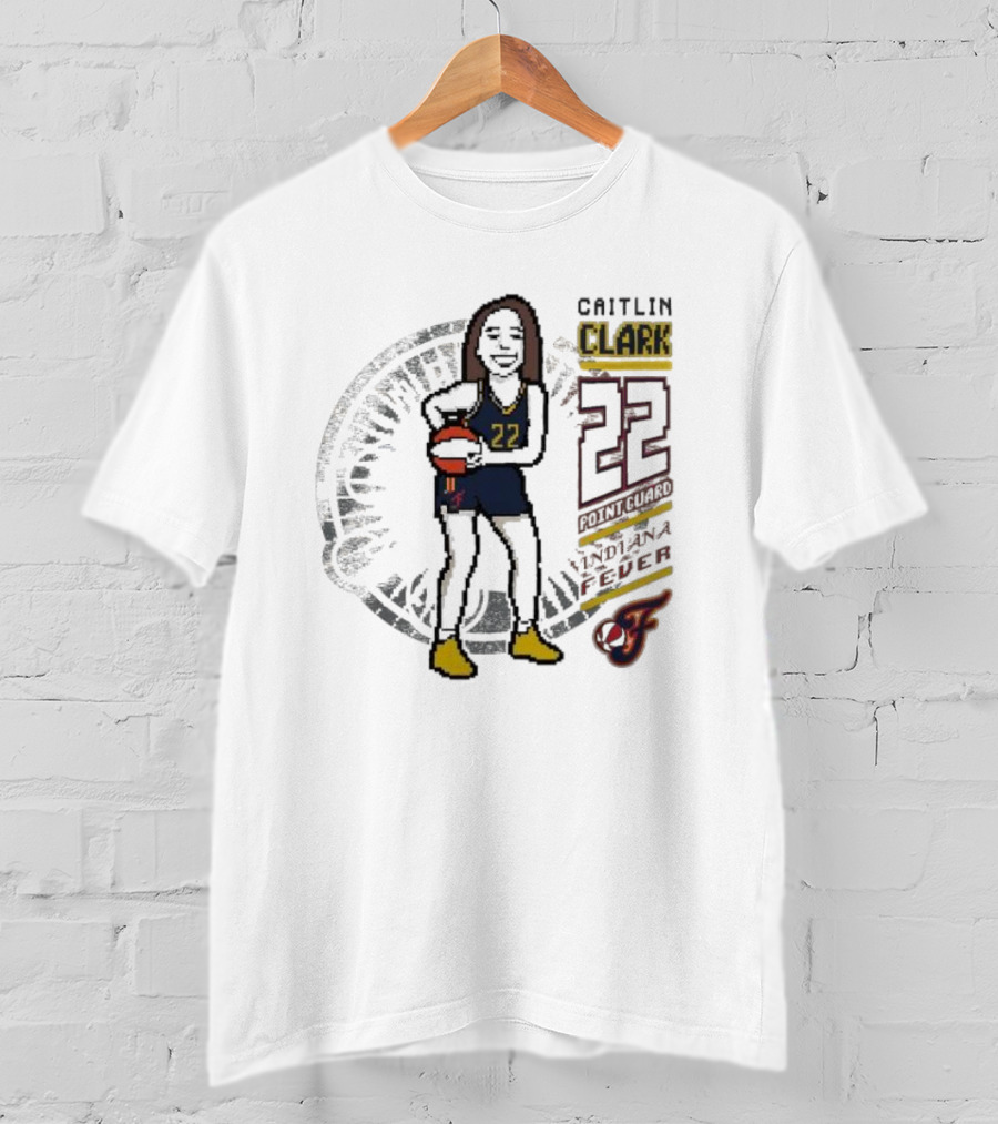 Caitlin Clark Indiana Fever 8-bit Player 22 Point Guard Youth Stadium Essentials T-Shirt