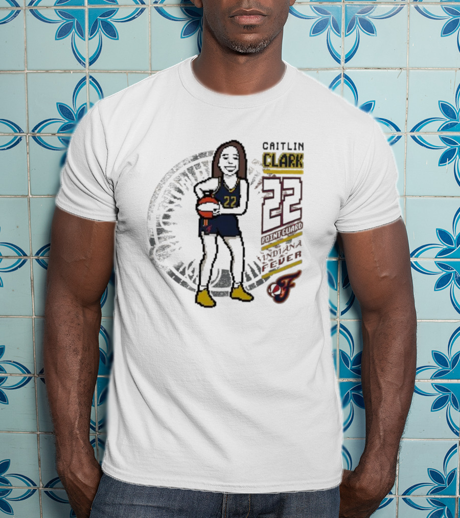 Caitlin Clark Indiana Fever 8-bit Player 22 Point Guard Youth Stadium Essentials T-Shirt