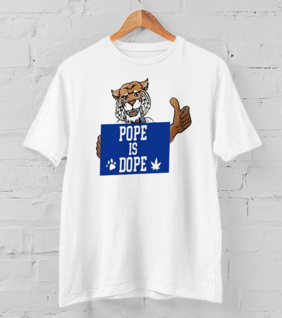 Pope Is Dope Kentucky Wildcat Thumbs Up Paw Leaf T-Shirt