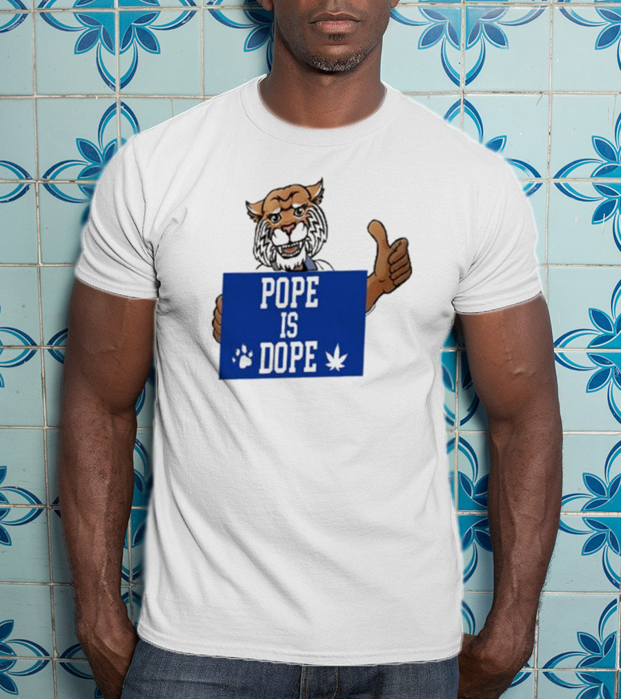 Pope Is Dope Kentucky Wildcat Thumbs Up Paw Leaf T-Shirt