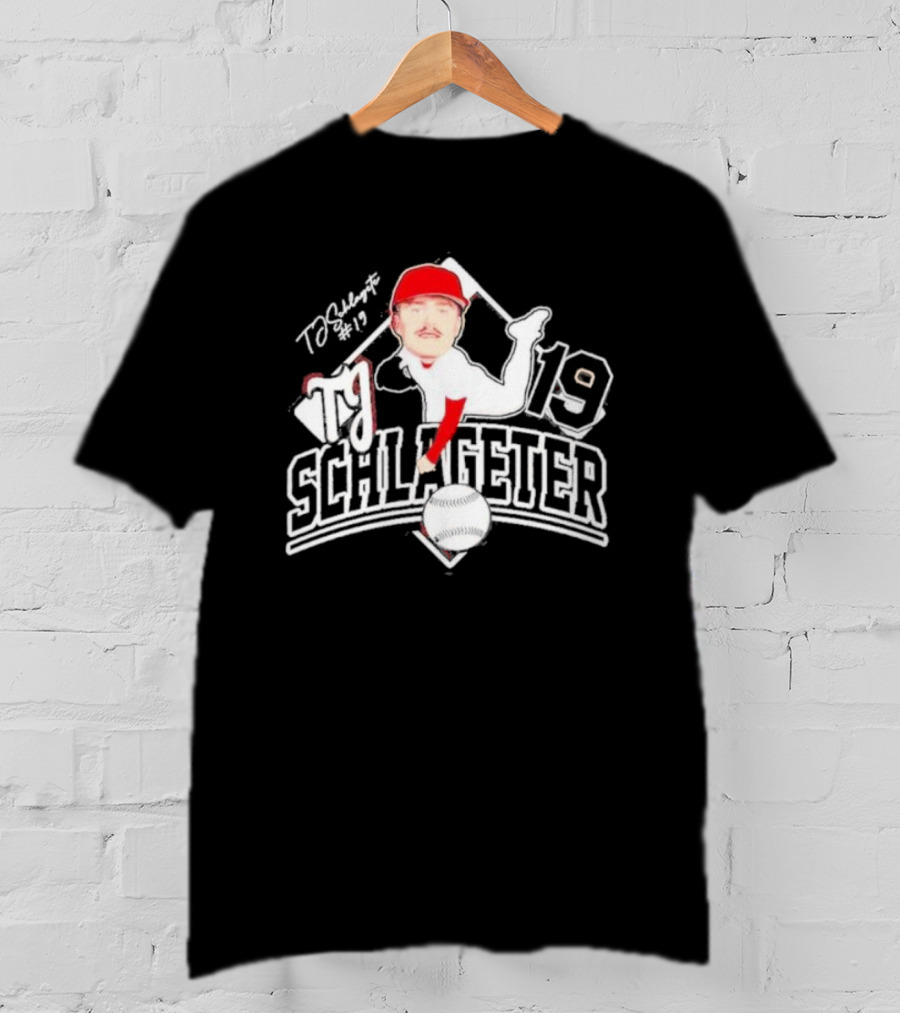 Louisville Cardinals TJ Schlageter 19 Baseball Cartoon T-Shirt
