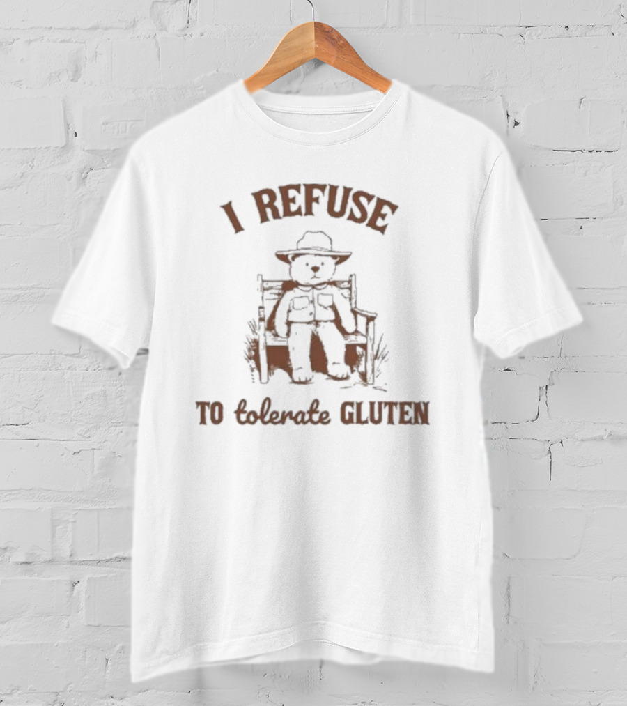 Oldschoolcult Teddy Bear I Refuse To Tolerate Gluten T-Shirt