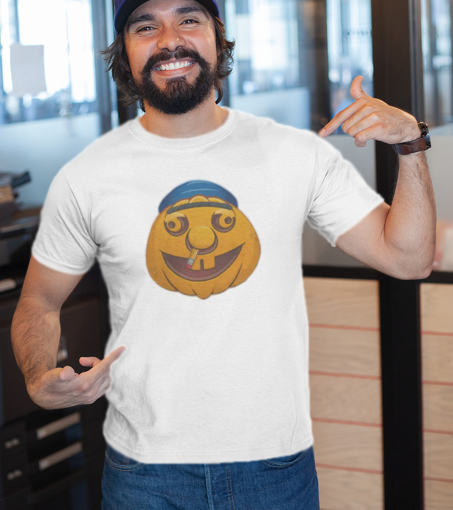 SML Pumpkin With Blue Hat And Pencil T-Shirt