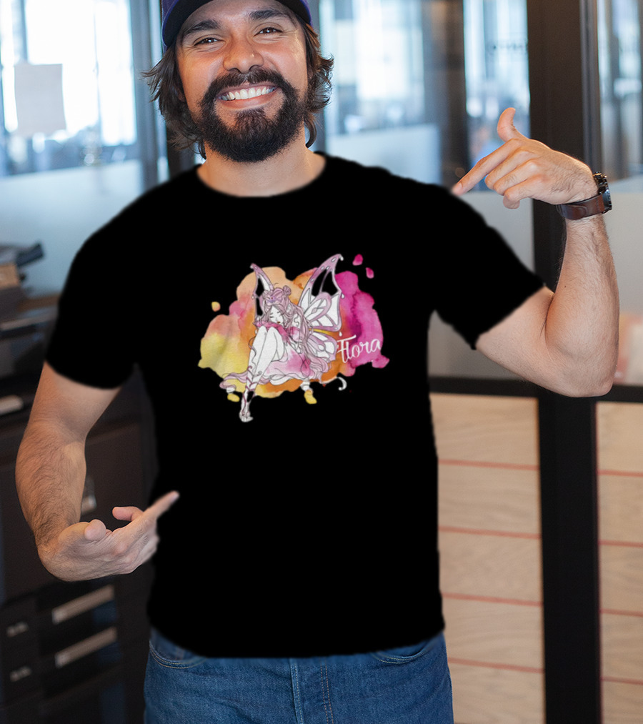 Flora Winx Club Merch Shine Bright Watercolor Wings T-Shirt