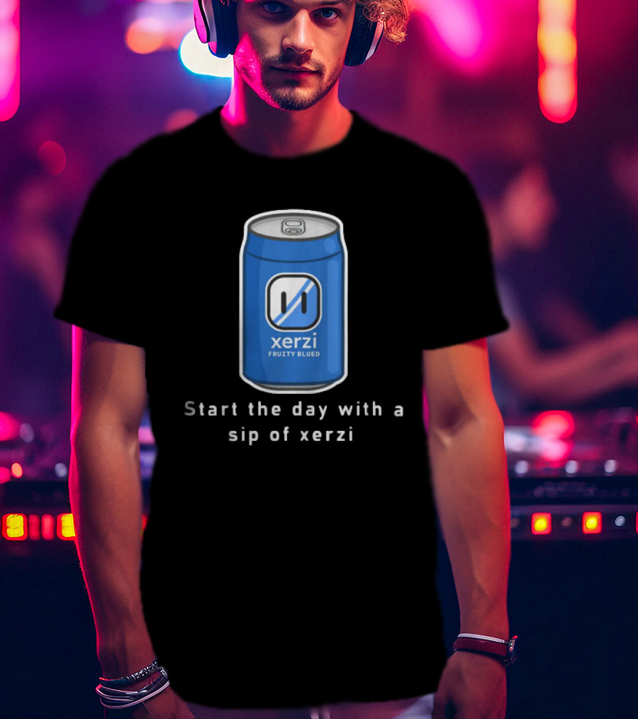 Start The Day With Xerilive Xerzi Fruity Blue Sip T-Shirt