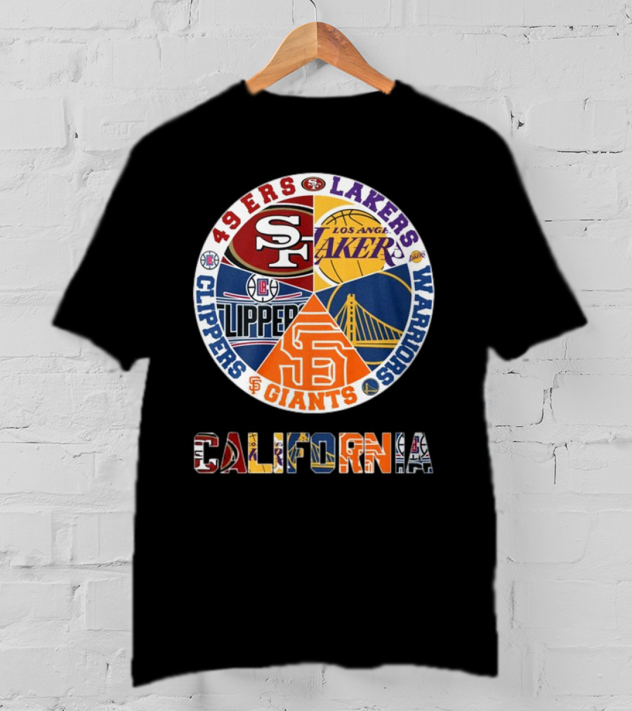 49ers Lakers Clippers Warriors Giants California T-Shirt