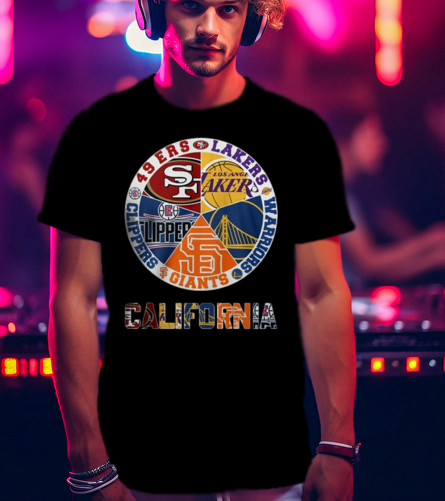 49ers Lakers Clippers Warriors Giants California T-Shirt