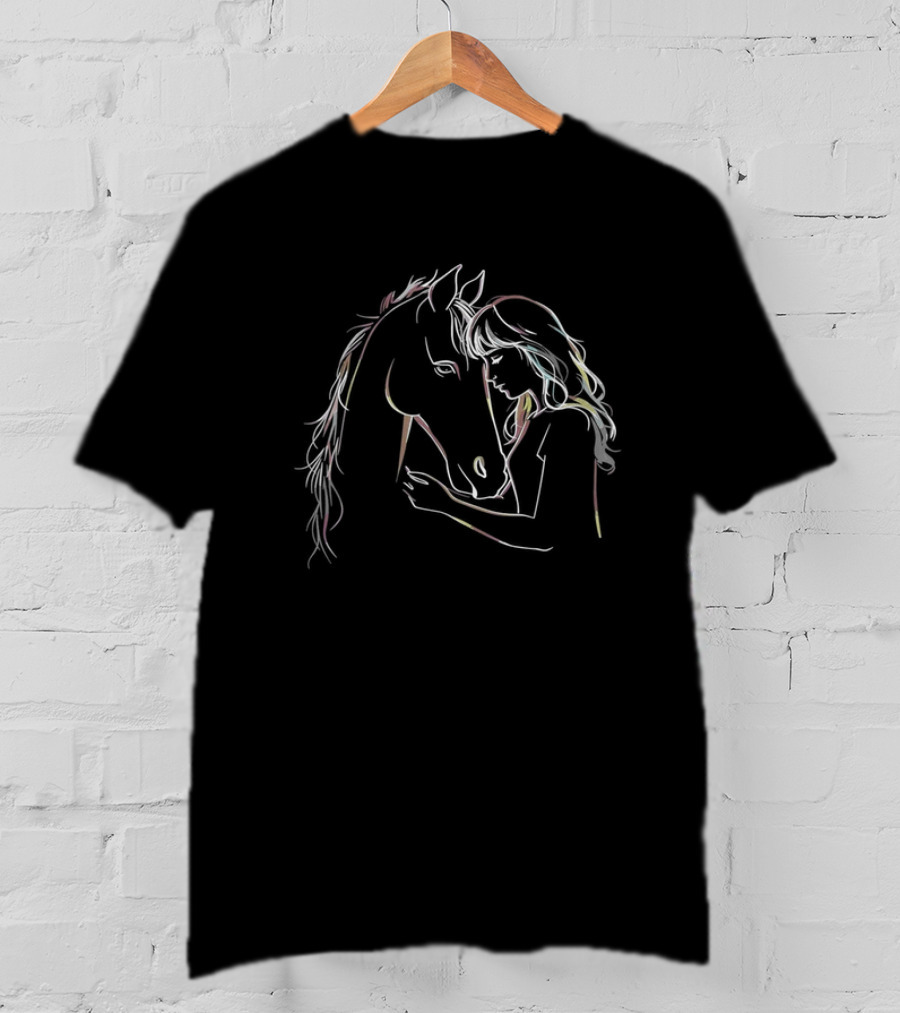 Horse Lover Equestrian Embrace Horseback Riding T-Shirt