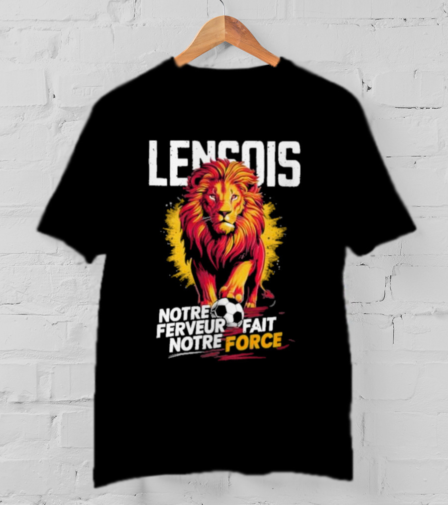 Lensois Notre Ferveur Fait Notre Force Lion And Soccer Ball Iconic T-Shirt