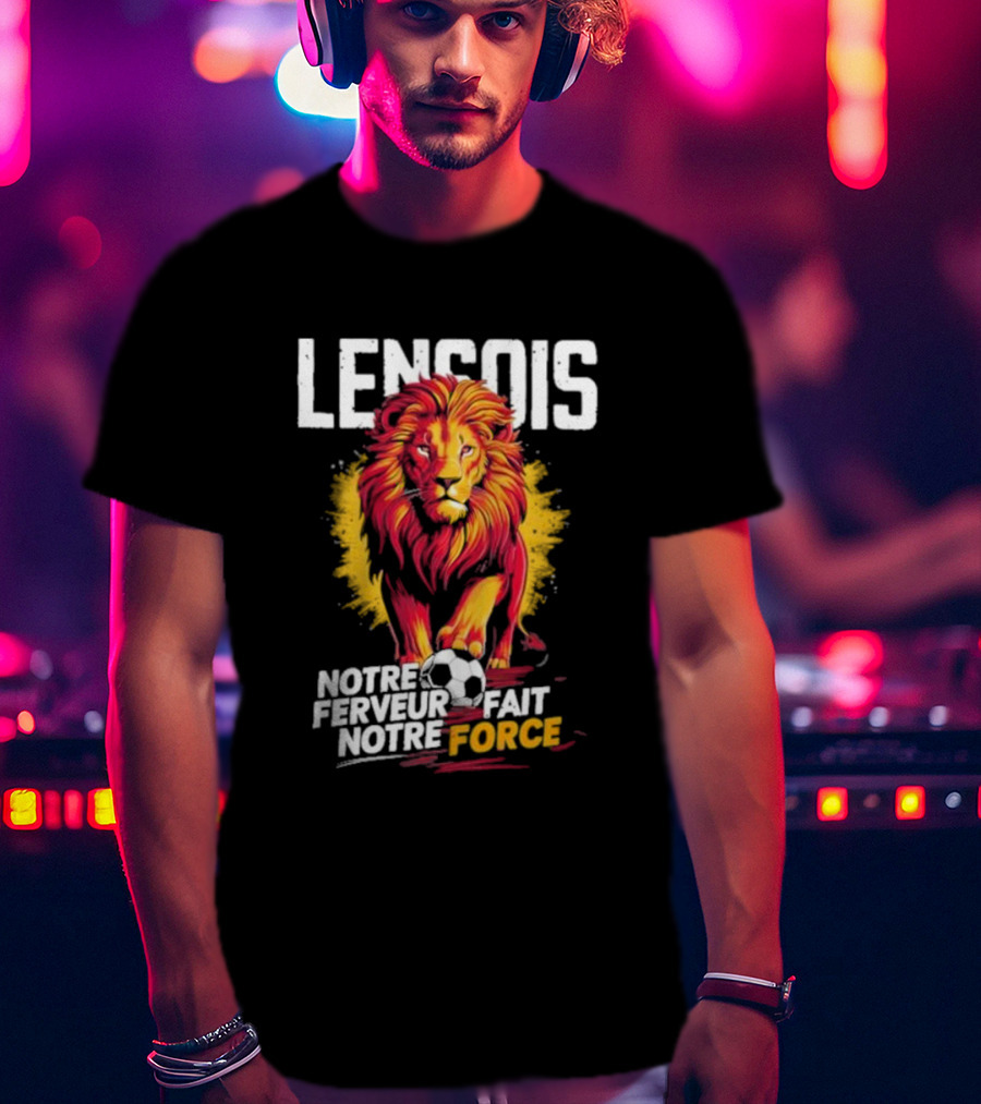 Lensois Notre Ferveur Fait Notre Force Lion And Soccer Ball Iconic T-Shirt