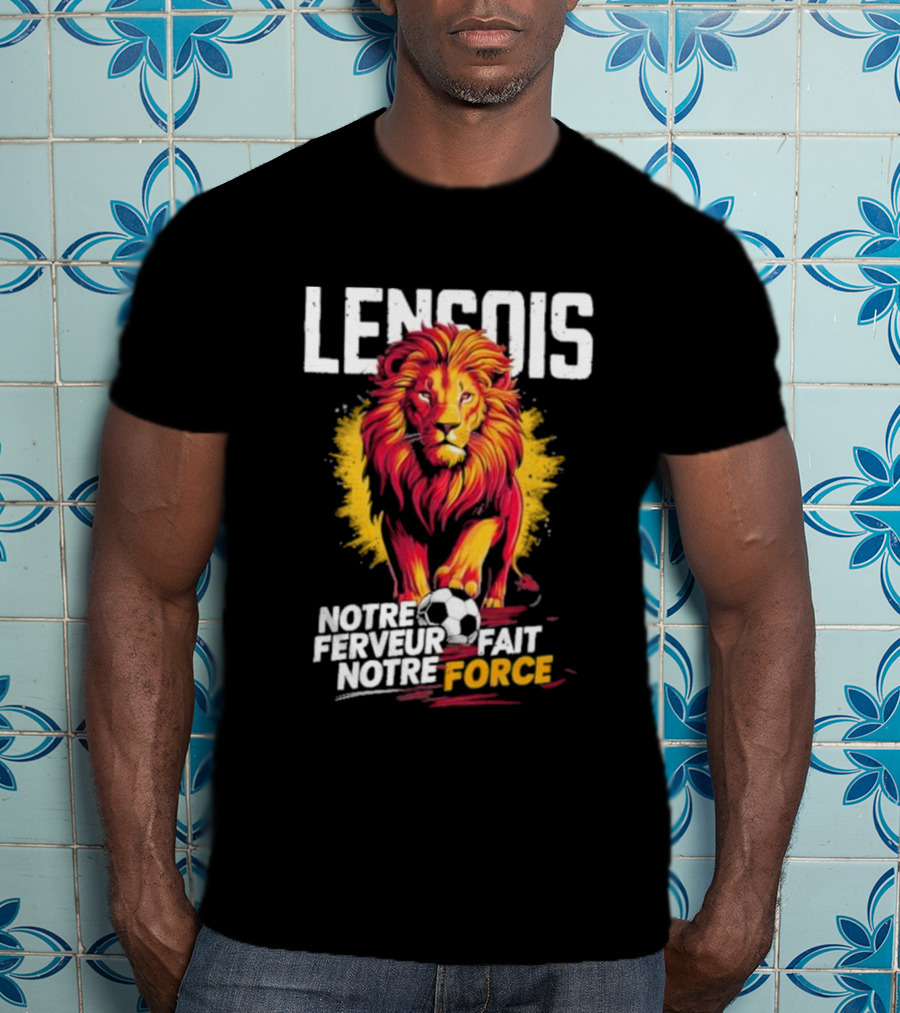 Lensois Notre Ferveur Fait Notre Force Lion And Soccer Ball Iconic T-Shirt