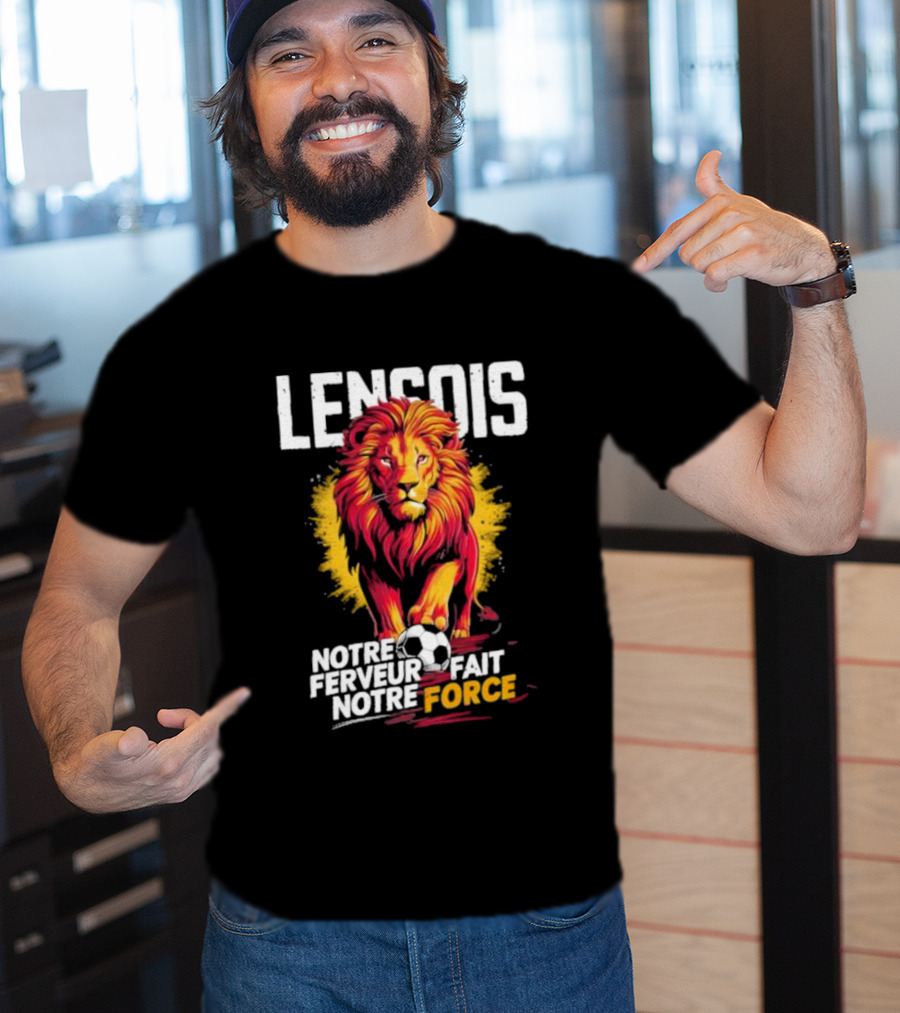 Lensois Notre Ferveur Fait Notre Force Lion And Soccer Ball Iconic T-Shirt