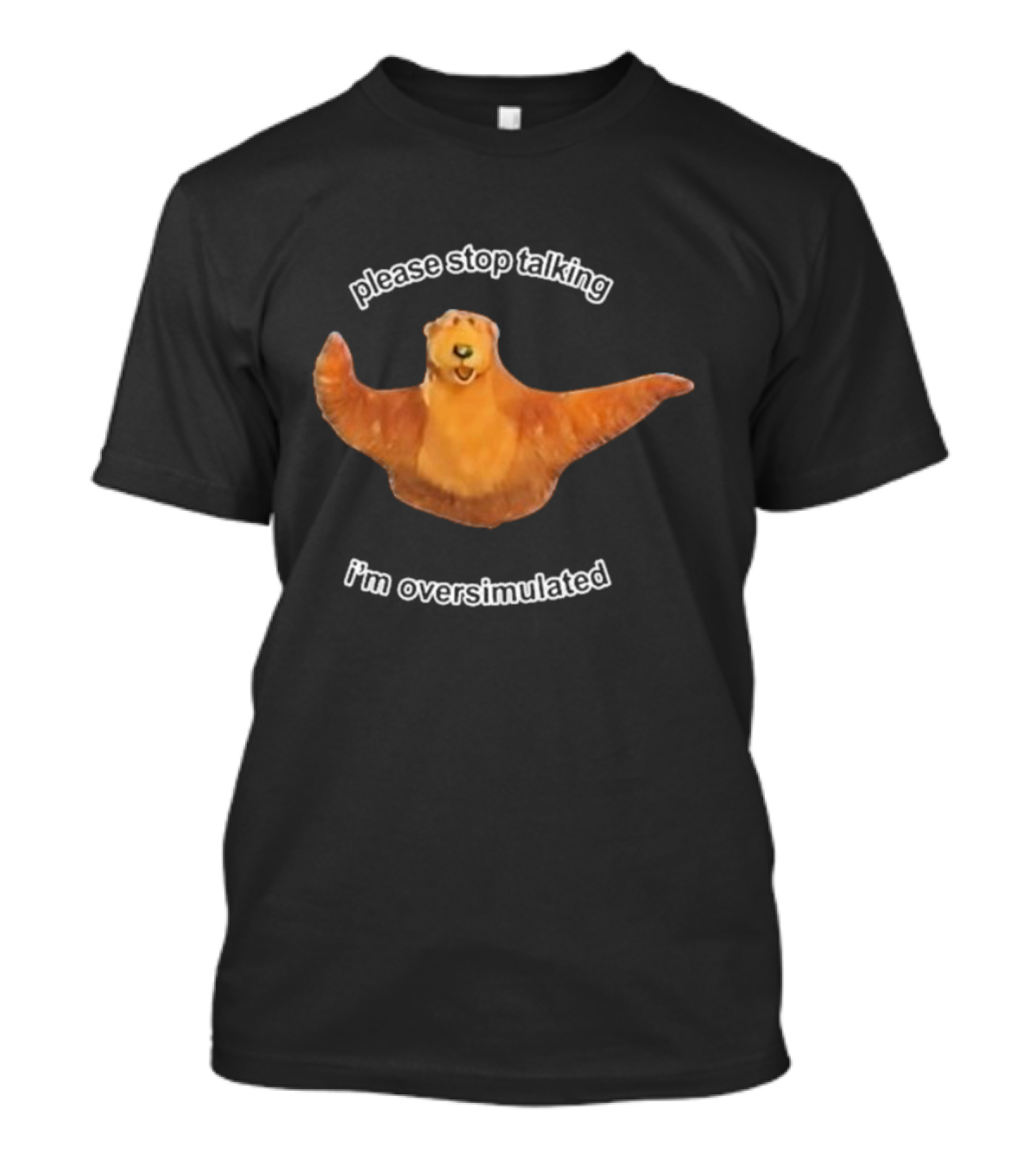 Please Stop Talking I’m Overstimulated Bear Hug T-Shirt