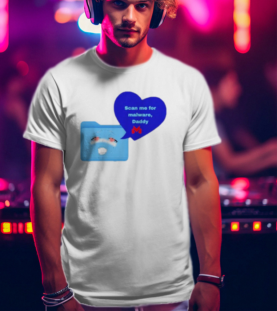 Scan Me Malcore Cute Crying Folder Scan Me For Malware Daddy Heart T-Shirt