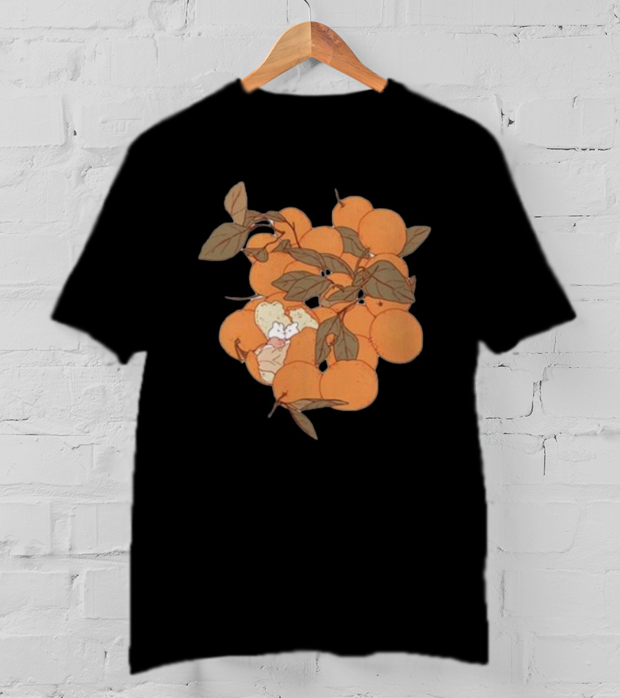 Sweet Citrus Delicate Orange Fruits With Leaves T-Shirt