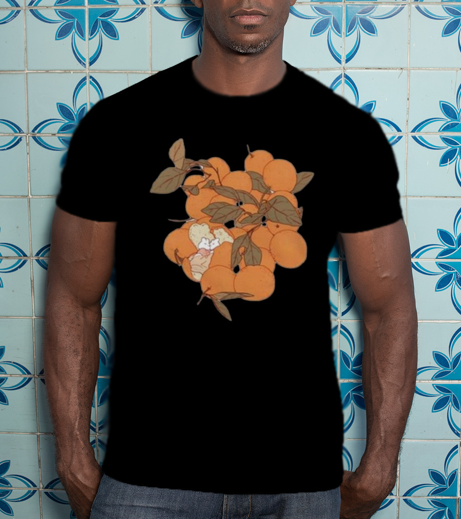 Sweet Citrus Delicate Orange Fruits With Leaves T-Shirt