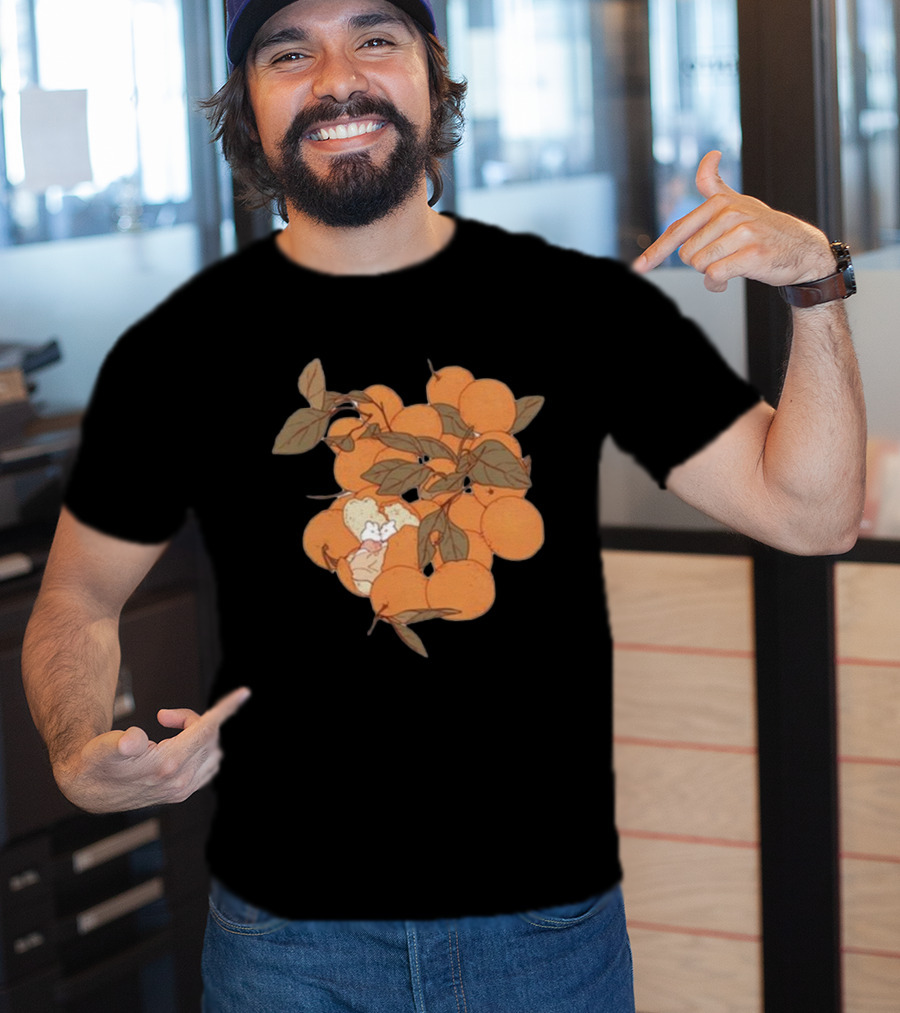 Sweet Citrus Delicate Orange Fruits With Leaves T-Shirt