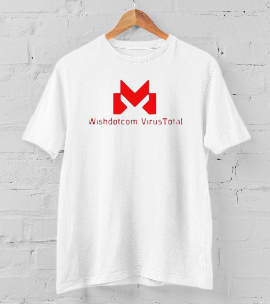 Wishdotcom VirusTotal Logo Icon Red Typography T-Shirt