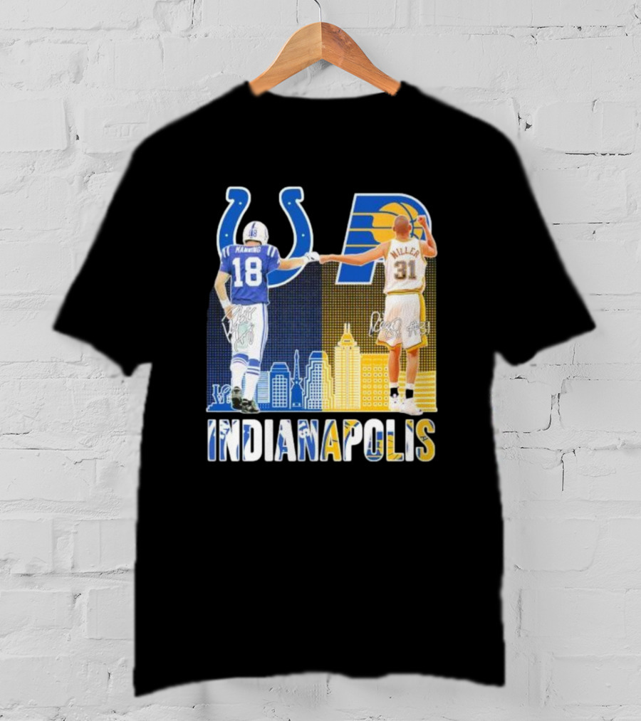 Manning Miller Indianapolis Colts Pacers Signatures Legends T-Shirt