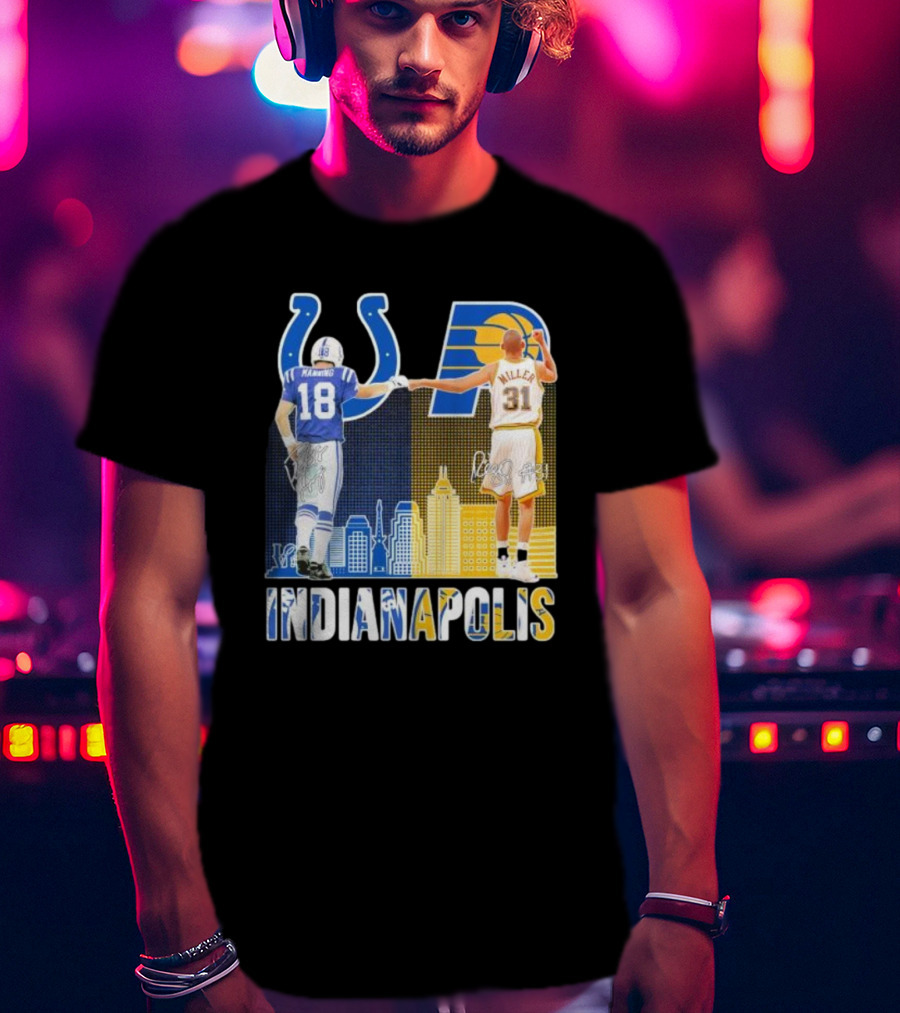 Manning Miller Indianapolis Colts Pacers Signatures Legends T-Shirt