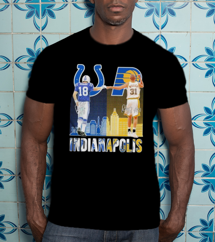 Manning Miller Indianapolis Colts Pacers Signatures Legends T-Shirt