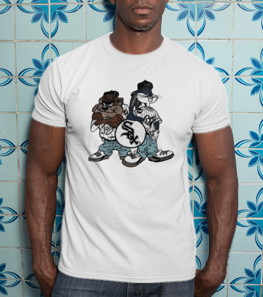 Chicago White Sox Looney Tunes Taz And Bugs Bunny Baseball Characters T-Shirt